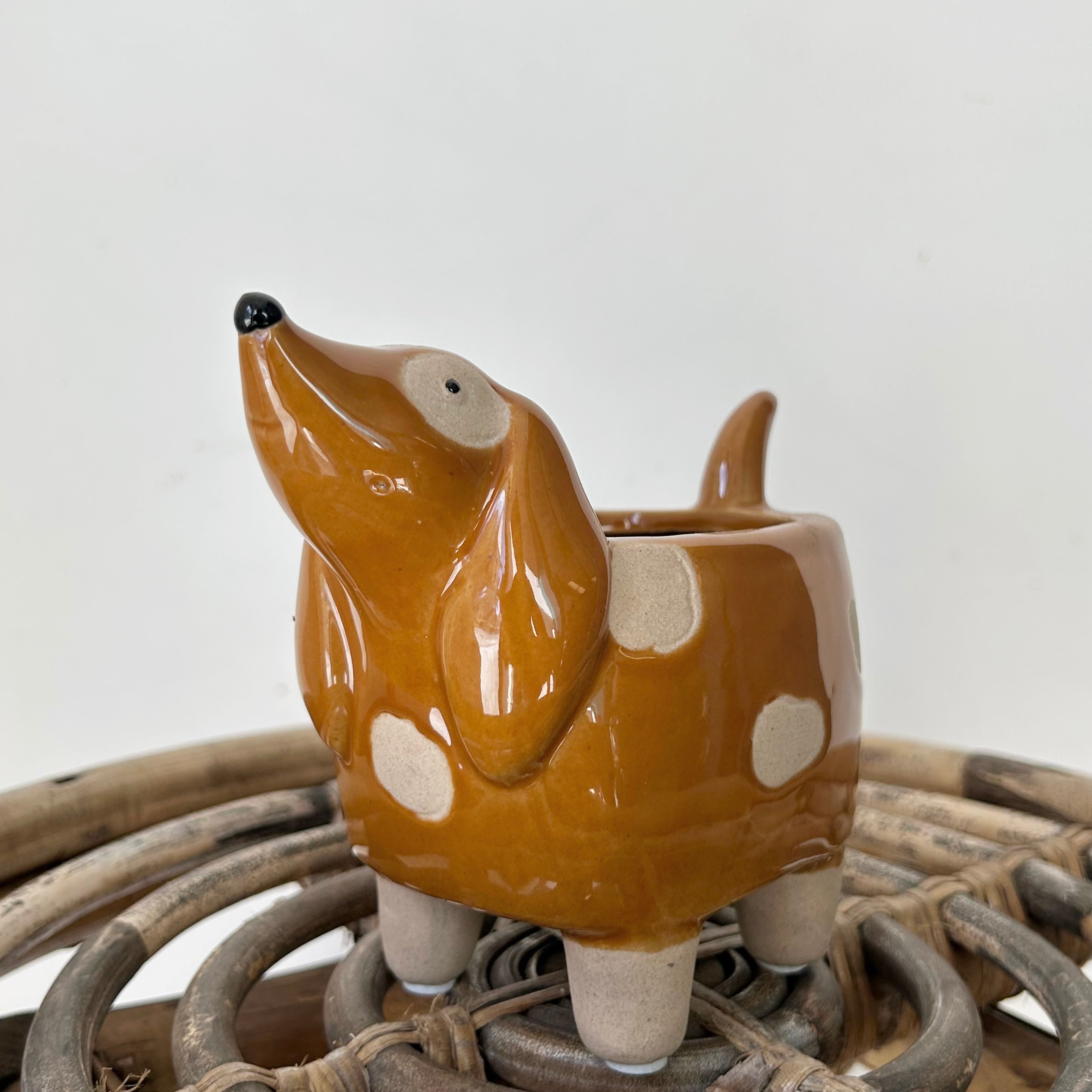 Spotted Dog Decorative Pot (2.5”x2.5”)