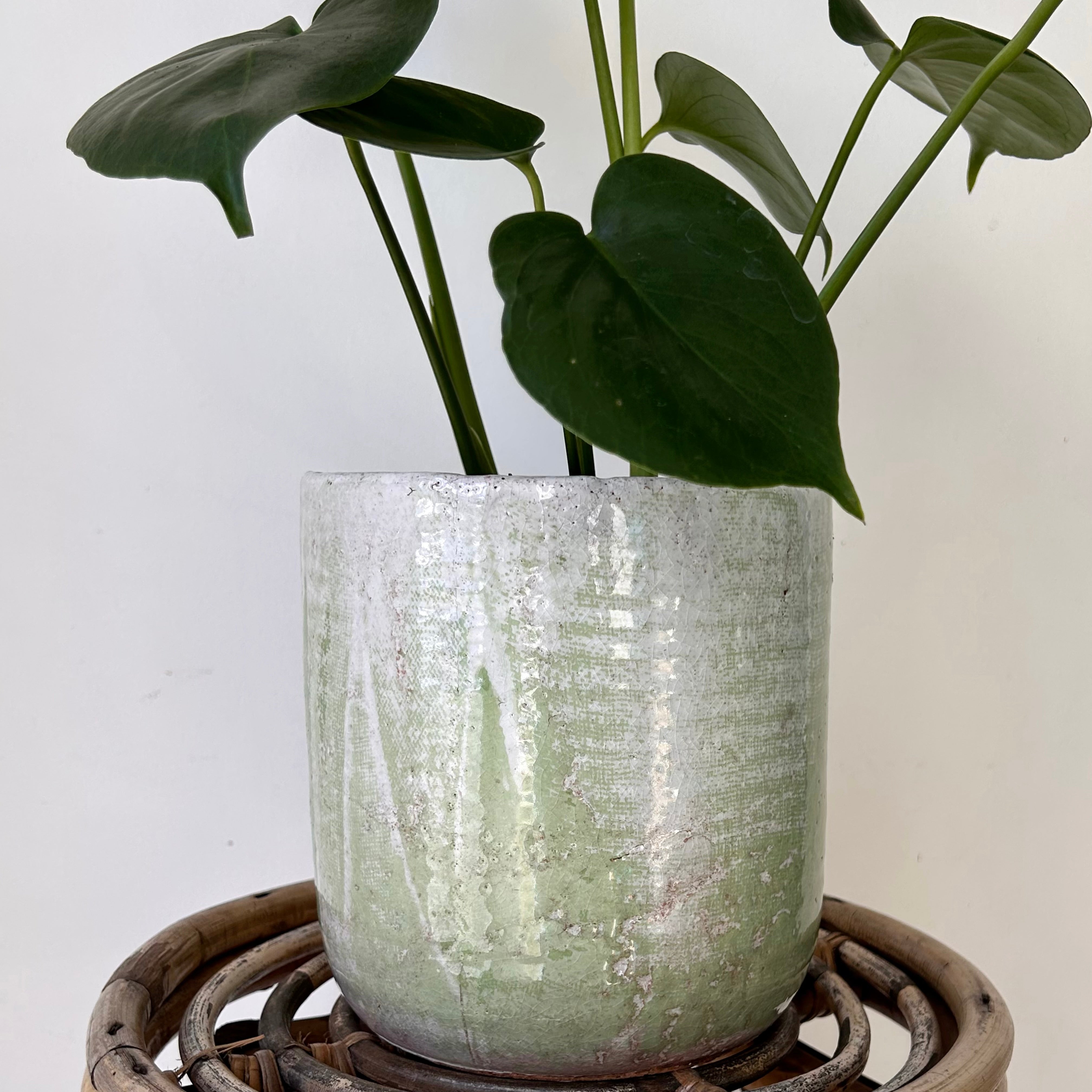 LUCA Decorative Ceramic Pot (6”x7”) GREEN