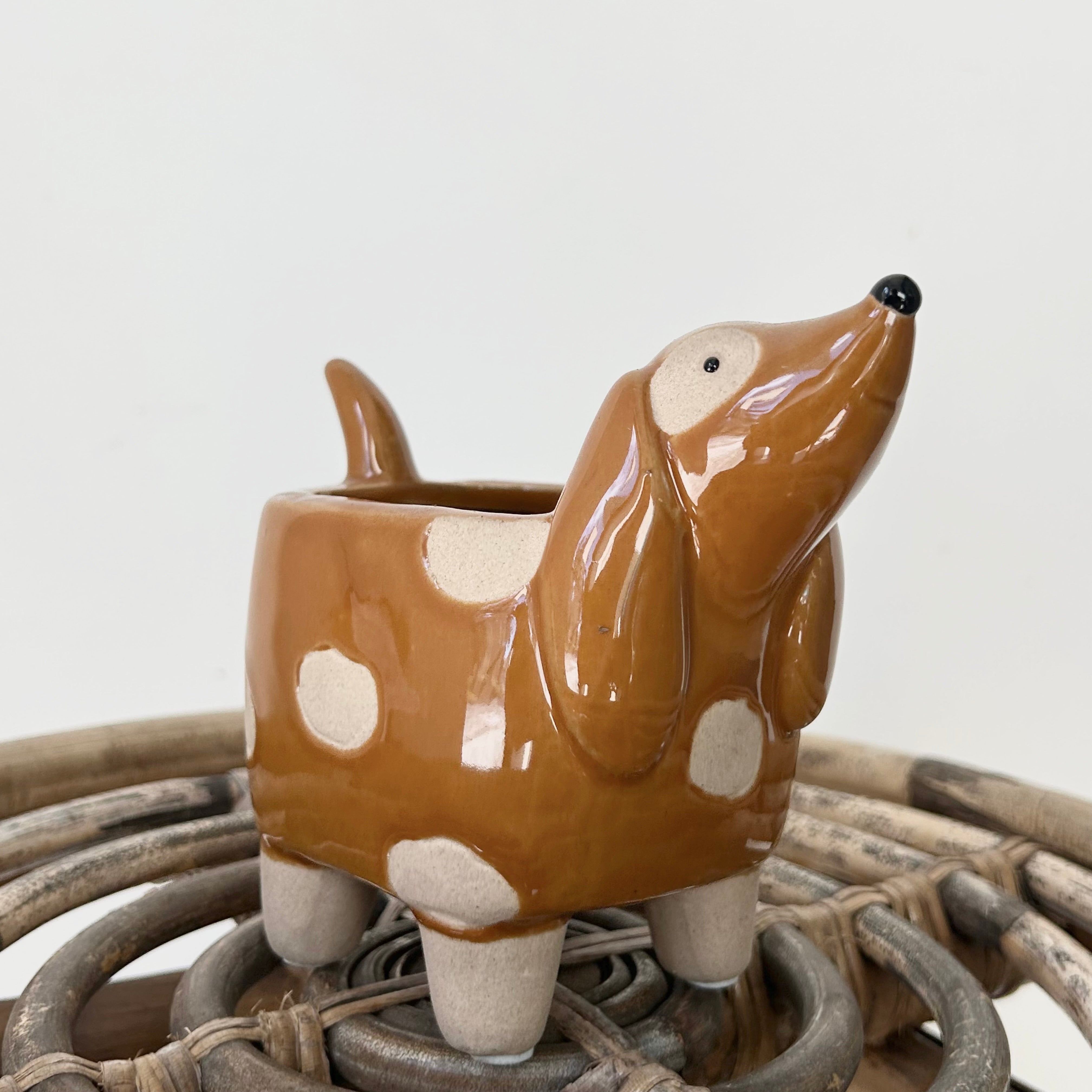 Spotted Dog Decorative Pot (2.5”x2.5”)
