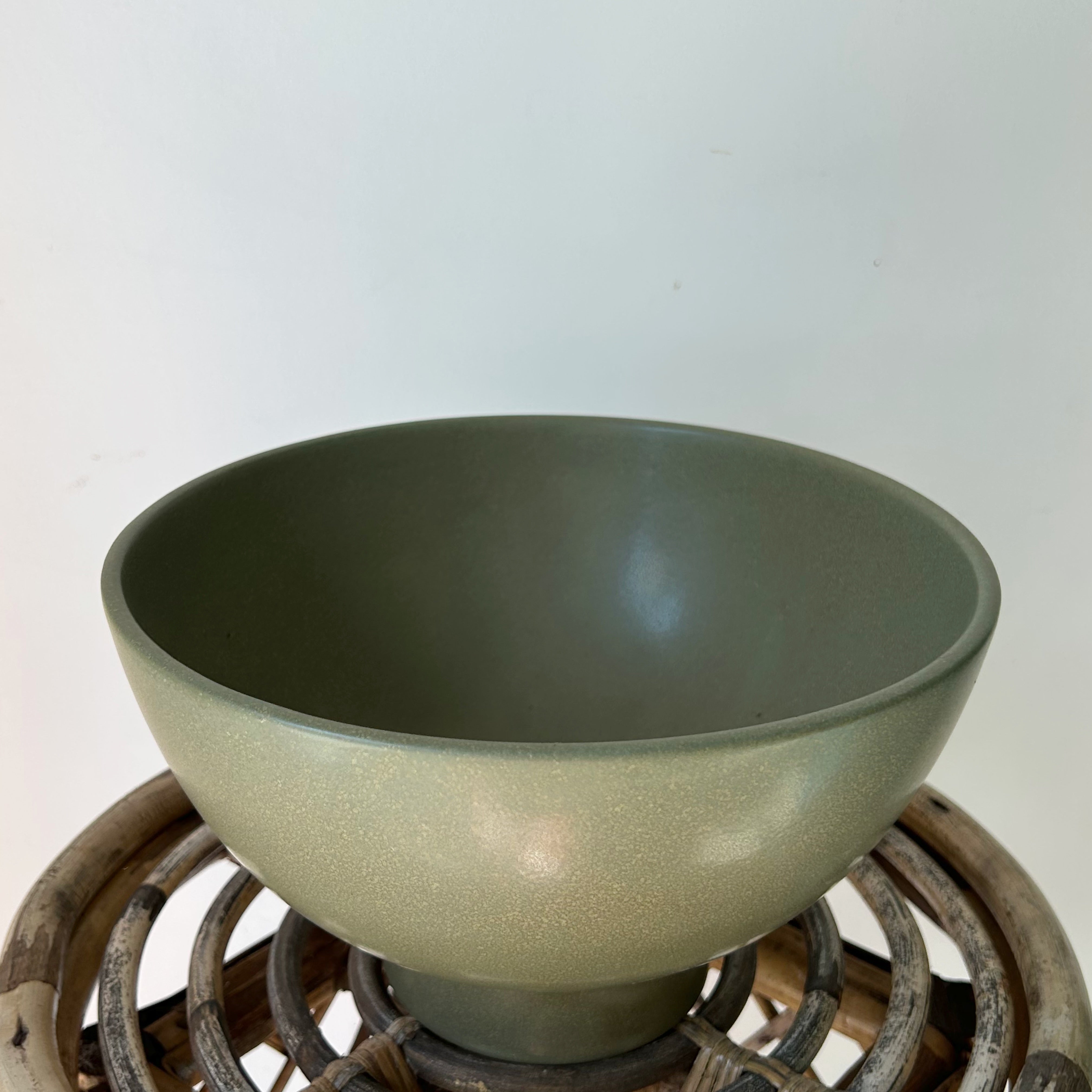 BETTINA Planter with Saucer  (Olive Green) 8.5”x4”