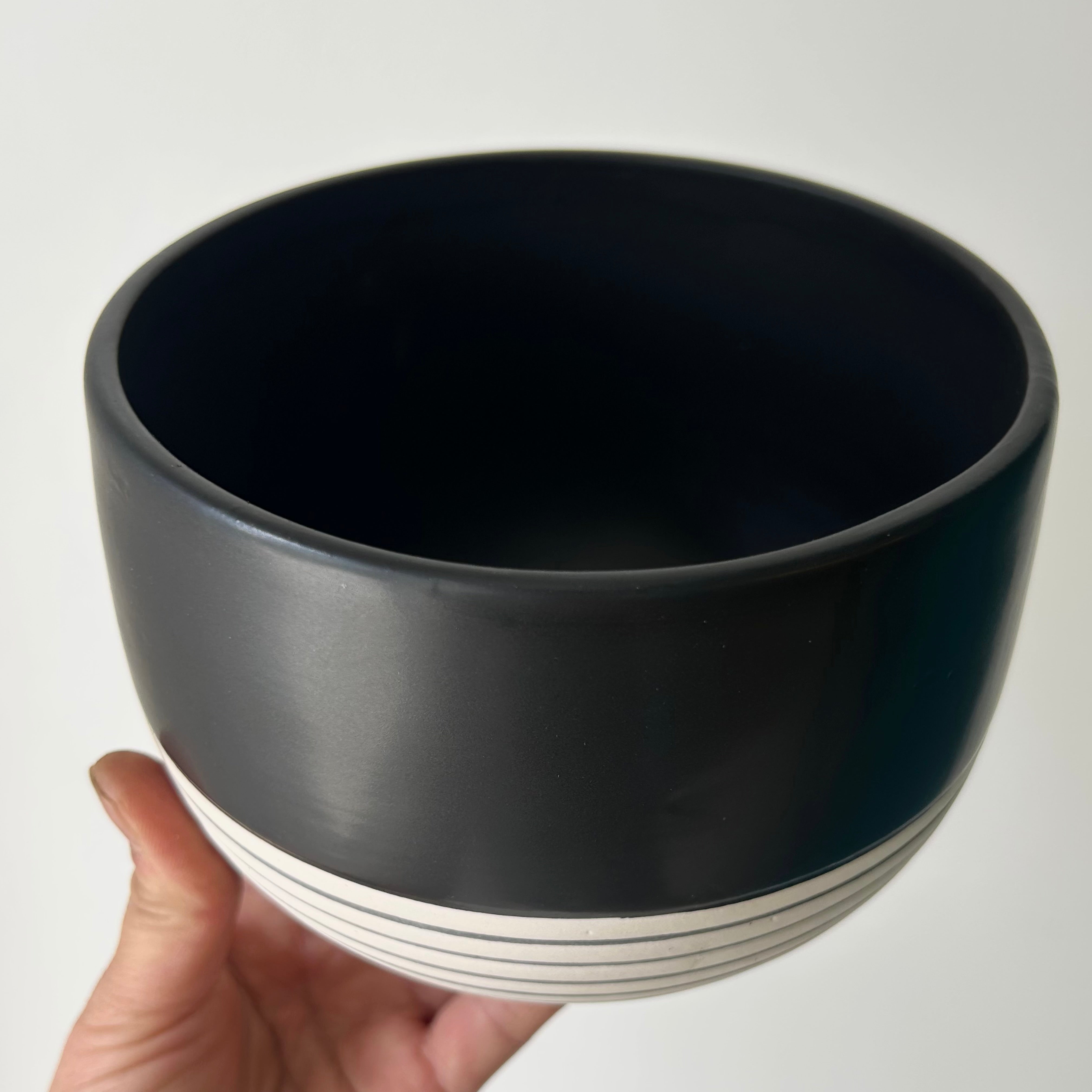 BELLA shallow decorativepot Striped Base  (5.5”x3.75”)